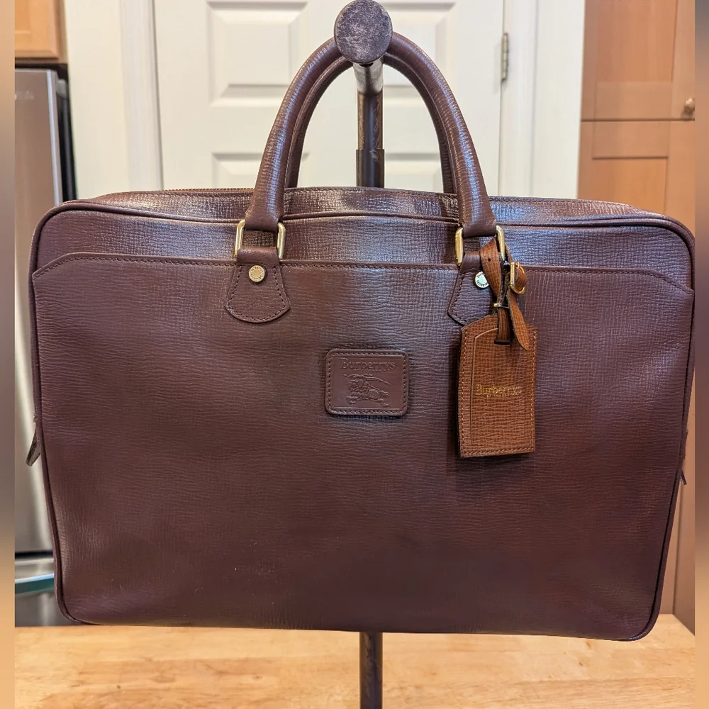 Burberrys Leather Business Bag EUC